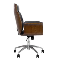 Cannonade Mid-Century Modern Swivel Office Chair Black/Walnut - Christopher Knight Home -Christopher Knight Home GUEST 96ea0b2e 12cf 4964 b431 57b6a39002c9