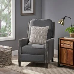 Cecelia Traditional Press-Back Recliner Dark Gray - Christopher Knight Home -Christopher Knight Home GUEST 97f773f6 dd99 45af b179 7def89916030