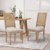 Set Of 2 Regina French Country Wood And Cane Upholstered Dining Chairs - Christopher Knight Home -Christopher Knight Home GUEST 982994d8 c0f0 4cd1 a1bf 1997015e7cd6