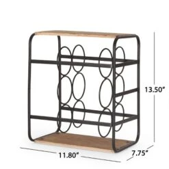 Rauser Modern Industrial 6 Bottle Tabletop Wine Rack Natural/Black - Christopher Knight Home -Christopher Knight Home GUEST 9cabe4cf a38e 46ee 9f50 6c38d9c842fe