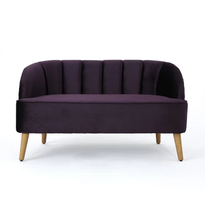 Amaia Modern New Velvet Settee - Christopher Knight Home 7 Amaia Modern New Velvet Settee - Christopher Knight Home - Image 5