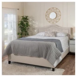 Queen Dante Upholstered Traditional Bed Frame - Christopher Knight Home -Christopher Knight Home GUEST 9f1d0efa 9f04 4a97 a467 4b5eba326531