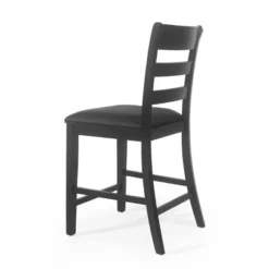 2pc Benner Farmhouse Upholstered Wood Counter Height Barstools Black - Christopher Knight Home -Christopher Knight Home GUEST a14f5d4b 8214 4f30 b5a2 ca0c06d1ed1f