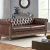 Castalia Chesterfield Tufted 3 Seater Sofa With Nailhead Trim Dark Brown/Natural - Christopher Knight Home 2 Castalia Chesterfield Tufted 3 Seater Sofa With Nailhead Trim Dark Brown/Natural - Christopher Knight Home -Christopher Knight Home GUEST a1687a3b 205c 41f3 a7f3 725e8b0b2bc7