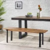 Pisgah Handcrafted Modern Industrial Mango Wood Dining Bench Country Brown/Black - Christopher Knight Home
