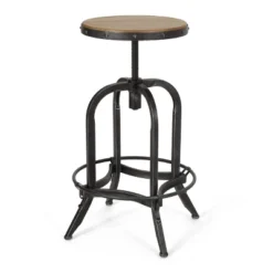 2pc Farmdale Industrial Firwood Adjustable Height Swivel Counter Height Barstools Antique Natural/Pewter - Christopher Knight Home -Christopher Knight Home GUEST a3ad2250 e107 46f8 b155 fb14e222957c