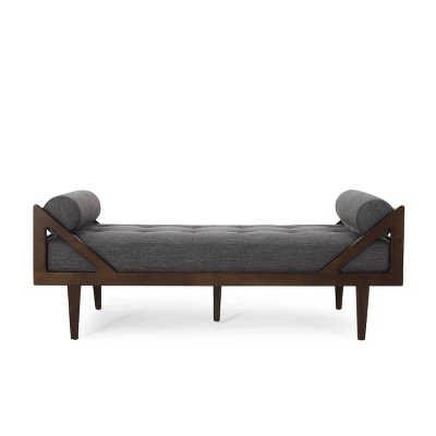 Rayle Contemporary Tufted Chaise Lounge With Rolled Accent Pillows - Christopher Knight Home 11 Rayle Contemporary Tufted Chaise Lounge With Rolled Accent Pillows - Christopher Knight Home - Image 9