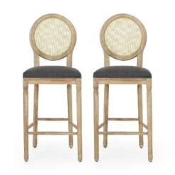 2pc Epworth French Country Wooden Barstools With Upholstered Seating - Christopher Knight Home 11 2pc Epworth French Country Wooden Barstools With Upholstered Seating - Christopher Knight Home -Christopher Knight Home GUEST a59d2168 ccee 46b5 8e94 d603de768ef2