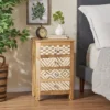 Sandia Handcrafted Boho 4 Drawer Mango Wood Nightstand Natural/White - Christopher Knight Home -Christopher Knight Home GUEST aa96acab d97d 456e a213 92104f0a2110