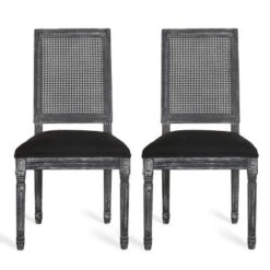 Set Of 2 Regina French Country Wood And Cane Upholstered Dining Chairs - Christopher Knight Home 27 Set Of 2 Regina French Country Wood And Cane Upholstered Dining Chairs - Christopher Knight Home -Christopher Knight Home GUEST aa9f6d45 9932 4cb1 856a 59d5549f95ee