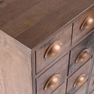 Terrell Handcrafted Boho Mango Wood Cabinet Antique Natural - Christopher Knight Home 6 Terrell Handcrafted Boho Mango Wood Cabinet Antique Natural - Christopher Knight Home - Image 4