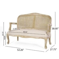 Saley French Country Wood And Cane Loveseat - Christopher Knight Home -Christopher Knight Home GUEST acb3efc9 3161 4272 9f2c 08452f5ba986