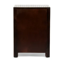 Benewah Handcrafted Boho 3 Drawer Mango Wood Nightstand Dark Walnut/Black/White - Christopher Knight Home -Christopher Knight Home GUEST b1eea67e 2b5d 4b30 85f7 62001e6cdd99