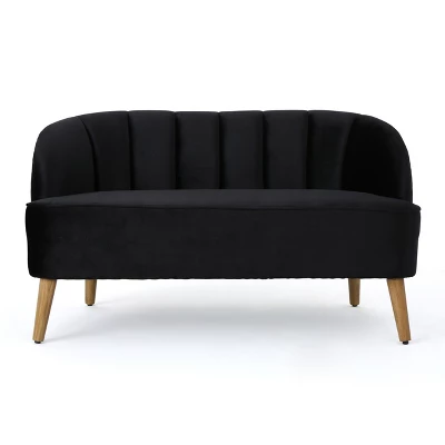 Amaia Modern New Velvet Settee - Christopher Knight Home 6 Amaia Modern New Velvet Settee - Christopher Knight Home - Image 4