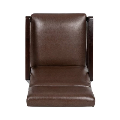 Fernhill Mid Century Modern Faux Leather Upholstered Pushback Recliner Dark Brown/Dark Espresso - Christopher Knight Home 5 Fernhill Mid Century Modern Faux Leather Upholstered Pushback Recliner Dark Brown/Dark Espresso - Christopher Knight Home - Image 3