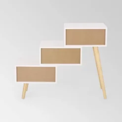 Payson Mid-Century Modern 3 Drawer Tiered Cabinet Matte White - Christopher Knight Home -Christopher Knight Home GUEST b49c906c bad3 4b35 934b 0f1a8ca2fb2a