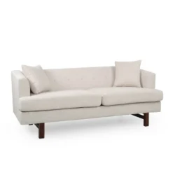 Mableton Mid-Century Modern Upholstered 3 Seater Sofa - Christopher Knight Home -Christopher Knight Home GUEST b52e1b44 1b0f 470d a7a4 a71963e03d0e