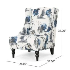Toddman High-Back Club Chair Floral Print Blue - Christopher Knight Home 9 Toddman High-Back Club Chair Floral Print Blue - Christopher Knight Home -Christopher Knight Home GUEST b5b8df13 abb3 4d25 9f10 4218e8cad6de