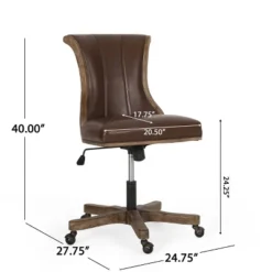 Coulee Contemporary Upholstered Roll Back Swivel Office Chair Dark Brown/Natural - Christopher Knight Home -Christopher Knight Home GUEST b5c43bc6 3348 4a01 85ce 9caa9e8dcbbf