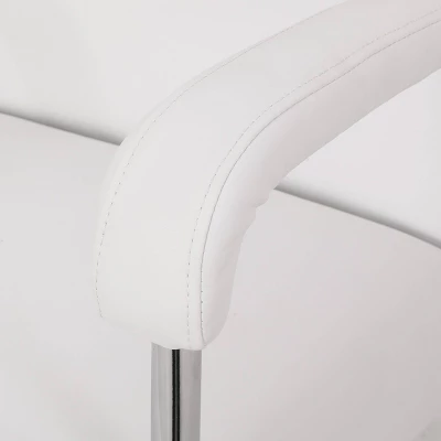 Gehring Modern Channel Stitched Swivel Office Lift Chair White/Chrome - Christopher Knight Home 7 Gehring Modern Channel Stitched Swivel Office Lift Chair White/Chrome - Christopher Knight Home - Image 5