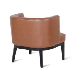 Clough Contemporary Faux Leather Tufted Accent Chair Cognac Brown/Dark Brown - Christopher Knight Home -Christopher Knight Home GUEST b76961eb 1cfa 4acd add7 54f371f19773
