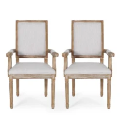 Set Of 2 Maria French Country Wood Upholstered Dining Chairs - Christopher Knight Home -Christopher Knight Home GUEST b7cab6cc a1bd 4375 93b8 b5c8f256b02e
