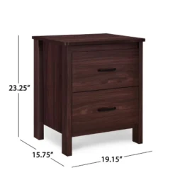 Olimont Contemporary 2 Drawer Nightstand Walnut - Christopher Knight Home -Christopher Knight Home GUEST bb0e23a6 1e36 4a3f a176 81e1c6fe7f3b 1