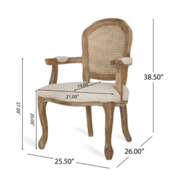 2pk Mina French Country Wood And Cane Upholstered Dining Chairs - Christopher Knight Home -Christopher Knight Home GUEST bb44b40e 91b5 4b86 a09f 69fbc661af0e