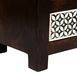 Benewah Handcrafted Boho 3 Drawer Mango Wood Nightstand Dark Walnut/Black/White - Christopher Knight Home -Christopher Knight Home GUEST bb474d58 6c32 48b6 88ec c398b638ecde