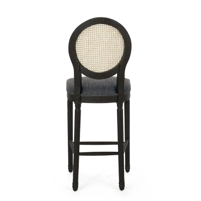 2pc Govan French Country Wooden Counter Height Barstools With Upholstered Seating Charcoal/Black - Christopher Knight Home 8 2pc Govan French Country Wooden Counter Height Barstools With Upholstered Seating Charcoal/Black - Christopher Knight Home - Image 6