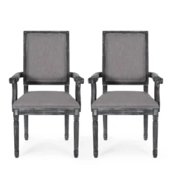 Set Of 2 Maria French Country Wood Upholstered Dining Chairs - Christopher Knight Home -Christopher Knight Home GUEST bbf71da1 8d01 4701 8dca 2cbdfcfaba1d