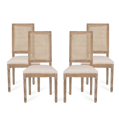 Set Of 4 Regina French Country Wood And Cane Upholstered Dining Chairs - Christopher Knight Home 14 Set Of 4 Regina French Country Wood And Cane Upholstered Dining Chairs - Christopher Knight Home - Image 12