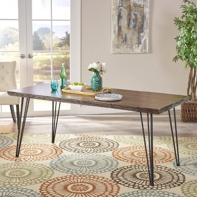 70.5" Chana Industrial Live Edge Rectangular Dining Table Natural - Christopher Knight Home 3 70.5" Chana Industrial Live Edge Rectangular Dining Table Natural - Christopher Knight Home