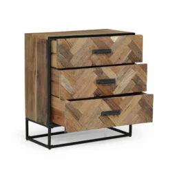 Burdine Handcrafted Boho Wood 3 Drawer Cabinet Natural/Black - Christopher Knight Home 12 Burdine Handcrafted Boho Wood 3 Drawer Cabinet Natural/Black - Christopher Knight Home -Christopher Knight Home GUEST bf846651 0a81 4258 8744 22870a835003