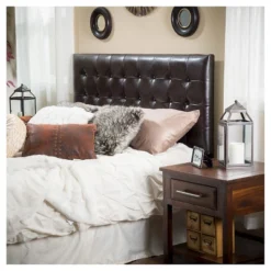 California/King Austin Tufted Bonded Leather Headboard Brown - Christopher Knight Home -Christopher Knight Home GUEST c1b6dfae fef9 4ec9 bb82 1bfd313a1090
