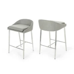 Set Of 2 Bandini Modern Upholstered Counter Height Barstools - Christopher Knight Home -Christopher Knight Home GUEST c1d8d721 eafa 4a85 9125 f1fdbede0eb4