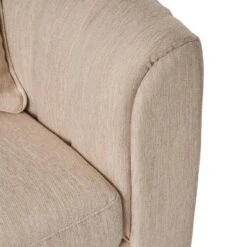 Gamay Contemporary Channel Stitched Fabric Loveseat Beige/Dark Walnut - Christopher Knight Home -Christopher Knight Home GUEST c30caf10 09d5 472f 8bd1 d9a86c4f81f3