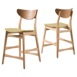 Set Of 2 24" Gavin Natural Frame Counter Height Barstool - Christopher Knight Home -Christopher Knight Home GUEST c3ea3d30 9cf9 4b45 b4bc b61f94599dbd