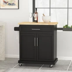 Batavia Contemporary Kitchen Cart With Wheels - Christopher Knight Home