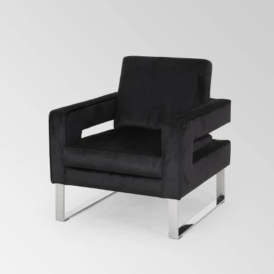 Kirkwood Modern Glam Velvet Club Chair - Christopher Knight Home 7 Kirkwood Modern Glam Velvet Club Chair - Christopher Knight Home - Image 5