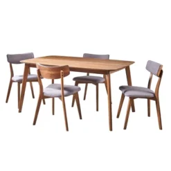 5pc Alma Mid Century Wood Dining Set - Christopher Knight Home -Christopher Knight Home GUEST c6a09269 f3e8 4840 bdd3 c5122c896e63