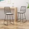 Set Of 2 Walcott Modern Iron Counter Height Barstools - Christopher Knight Home