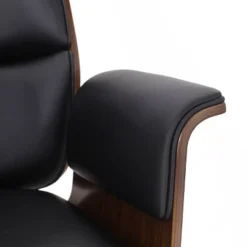 Cannonade Mid-Century Modern Swivel Office Chair Black/Walnut - Christopher Knight Home -Christopher Knight Home GUEST ca515156 1990 46fa 97f1 48d01f96b35e