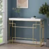Depue Modern Glam Geometric Console Table Gold/White - Christopher Knight Home 1 Depue Modern Glam Geometric Console Table Gold/White - Christopher Knight Home -Christopher Knight Home GUEST ccb9253d e2e1 4981 931c 6408f0c7e810