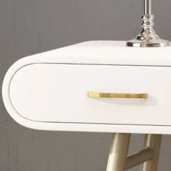 Dehaviland Modern Wood Vanity Table White/Champagne Gold - Christopher Knight Home -Christopher Knight Home GUEST cd7a9ce6 8801 40bf 9d6c 06864b51437f