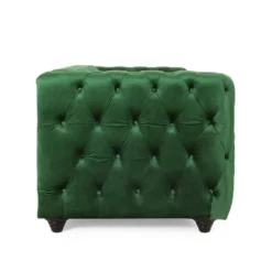 Sagewood Contemporary Velvet Tufted 3 Seater Sofa Emerald/Espresso - Christopher Knight Home -Christopher Knight Home GUEST ce42c262 7ce1 463c 9e78 a440d77169a5