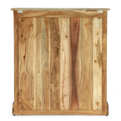 Laymon Modern Industrial Handcrafted Acacia Wood Live Edge Cabinet With Sliding Door Natural/Black - Christopher Knight Home 4 Laymon Modern Industrial Handcrafted Acacia Wood Live Edge Cabinet With Sliding Door Natural/Black - Christopher Knight Home - Image 2