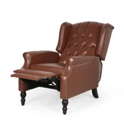 Walter Contemporary Tufted Recliner Cognac Brown/Dark Brown - Christopher Knight Home -Christopher Knight Home GUEST cf62f5e0 bb2a 44c9 994d f595446e2e3a