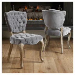Bates Tufted Dining Chair Set 2ct - Christopher Knight Home -Christopher Knight Home GUEST cfd57c44 91e4 4037 863c bebc21e14d9e