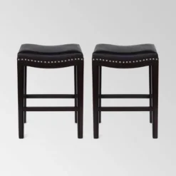 Set Of 2 Tiffin Contemporary Studded Counter Height Barstools - Christopher Knight Home -Christopher Knight Home GUEST d0b45d2c 2ab1 4b11 a807 ab5250154b94